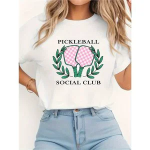 Custom Pickleball Design Cotton Tee Pickleball Social Club T-Shirt