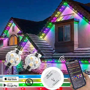 2025 Pixel LED Lights Christmas Colorful House Eaves Decorative Lamp IP68 Waterproof Permanent Soffit Light for Outdoor
