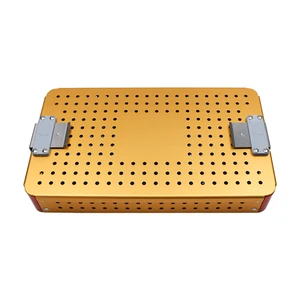 Premium Stainless Steel Autoclave Sterilization Box Single Layer Manual Operation Class III Surgical Instrument Container