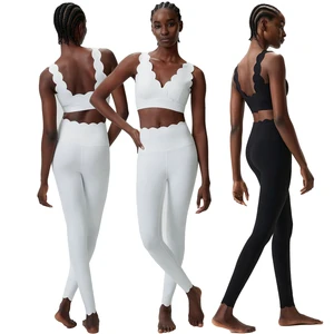 Yoga Sets Fitness Women Bra Push-up Off-Shoulder Yoga Crop Top V Shape Quick Drying Shorts High Waist Gym Leggings