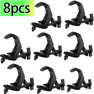 8pcs Adjustable Aluminum Stage Light Hooks Black Par Light Hooks for Outdoor Use Durable Aluminum with 150kg Load Capacity