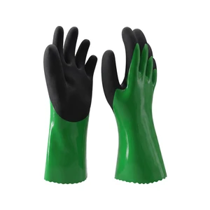 Double Layer Nitrile Coated Chemical Resistant Safety Gloves Oil Proof and Acid Resistant Work Gloves for Industrial Handling