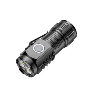Mini Rechargeable Flashlight with Hat Clip for Outdoor Camping
