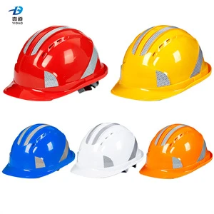 Comfort Heavy Duty ABS Construction Hard Hat Resistant Helmet Soft Lining Sweatband Super Strong Reflective Strip For Night Work