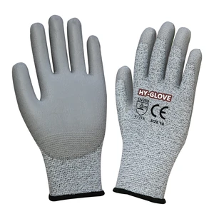 China Wholesale Pu Coated Ansi A4 A5 A6 Guante Anticorte Work Safety Glove Hppe Glass Handling Level 5 Cut Resistant Glove