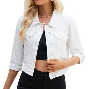 Fashion Wear Winter Women's Cotton Jeans Jacket with Button Detail Breathable Windproof Custom Logo Design Hot Selling