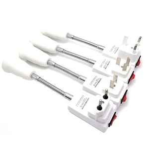 European American Australia EU UK US AU Plug E27 Light Base Conversion LED Bulb Socket 20cm Rotary Lamp Holder Switch Screw