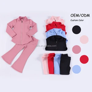 Custom Soft Quick Dry Full Zipper Long Sleeve Tracksuit Jackets Active Wear Coat Children Workout Top Yoga Jackets