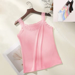 Custom Tank Top Manufacturer Bulk Wholesale Delicate Lace Shoulder Straps Cami Top Plus Size Breathable Women's Camisole