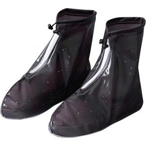 Waterproof Reusable PVC Rain Ankle Shoes Cover Wear-Resistant Foldable with Zipper Anti-Slip Protective Safety Shoe Covers
