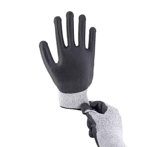 USA Anti-Cut Impact-Resistant Safety Work Gloves with Nitrile Coating HPPE Liner Knit Cuff Full Thumb Impact Level 3