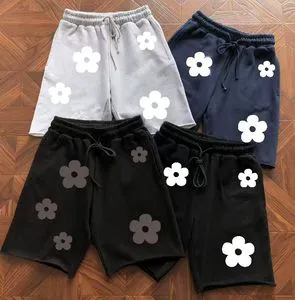 High Quality 100% Cotton Men's Clothing Hoodies Sweatshirts Streetwear Tracksuits Denimes Puff Printing Elastic Waist Hot Shorts