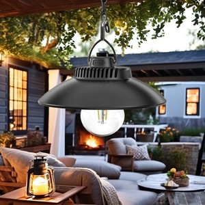 Retro Flying Saucer LED Light Unique Design Hanging Ball Light for Outdoor Camping New Straw Hat Ball with Battery Power Source