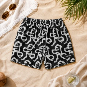 Wholesale High Elastic Waist Swim Trunks With 7 Inch Inseam and Mesh Lining for Fashionable Beach Shorts