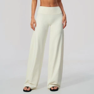 CIYING Wholesale Women High Waisted Wide Leg Yoga Pants Custom Logo Brushed Soft Loose Fit Straight Yoga Leggings Pants