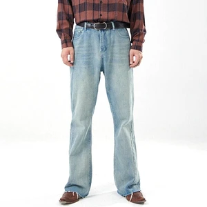 OEM SHORT SIGN INDUSTRY High Street Style Men's Denim Jeans Mid Waist Premium Quality Blue Trousers 100% Cotton Regular Fit