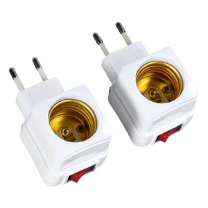 Spiral Pattern EU Plug Adapter Lamp Base Plastic Material with Integrated On/Off Switch Plug Lamp Holder Bulb Socket