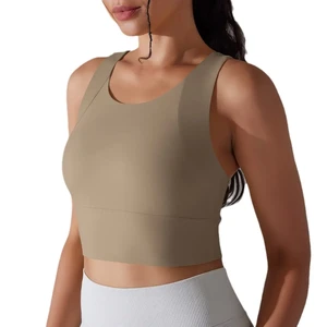 Women's Plus Size Tank Top Sports Vest Beauty Back Fitness Yoga Bra Slimming Cohesion Curve Underwear Fixed Cup Seamless