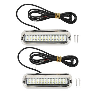 Marine LED Light 42 LEDs Waterproof Underwater 10-30V DC Drain Plug Light for Yacht Blue Light