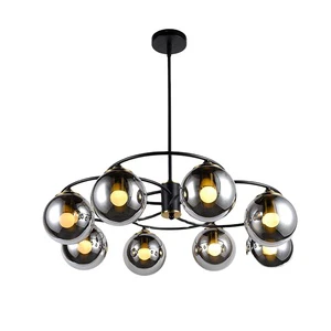 Modern Style Glass Balls Hanging Lamp High Temperature Resistant Safe Adjustable LED Chandelier
