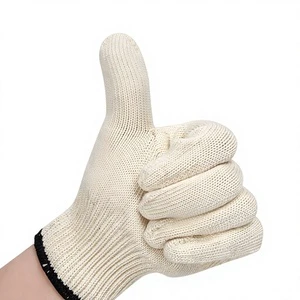 Durable 500g/doz Knitting Gloves Anti-Slip Anti-Heat Anti-Cut Breathable Silicone-Free Cotton Heavy Duty Work-Protective Glove
