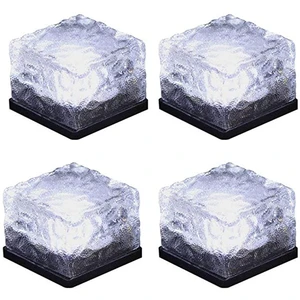 Outdoor Waterproof IP65 Wholesale Cheap Color Garden Pathway square Transparent Texture 12V RGB Brick Solar Lawn Light