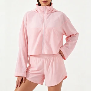 Summer Women Thin Sun Protection Coat Breathable Anti-UV Hooded Jacket with Zipper Pocket for Outdoor