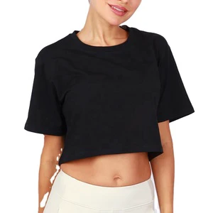 Wholesale Bulk Crop Tops Plus Size Women's t Shirts Sexy Loose Design Plain Shirt