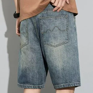 Summer Men's Denim Breathable Shorts Thin Mid-Length Casual Workwear