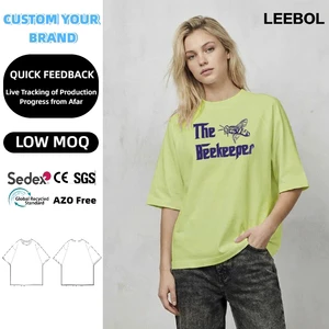 Women's Summer Loose Oversized Knitted Long T-Shirts Plus Size Breathable Anti-Wrinkle High Quality Customizable Stripe Patterns