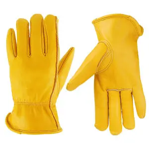 High Quality and Best Industrial Tactical Leather Safety Gloves Long Leather Full Cowhide Fireproof Safety Gloves
