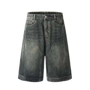 OEM Men's Denim Shorts Factory Black Denim Knee Length Shorts Five Pocket Design Fast Delivery Wholesale Supply