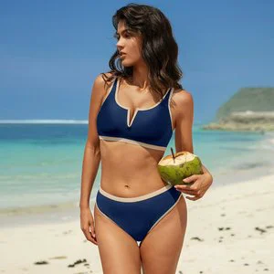 Multiple Colors Customized Women's 2 Piece Set Sleeveless Sport Swimsuit Print Spandex/Nylon Breathable Quick Dry Anti-Uv Beach