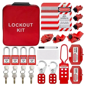 QVAND Industrial LOTO Safety Electrical Circuit Breaker Lockout Tool Kit Safety Padlock Lockout Tagout Kit