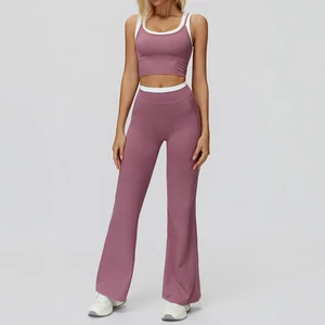 Solid Naked Sense Plus Size Yoga Suit Thread High Waist Short Sleeve Outdoor Leisure All Match Fitness Exercise Suit