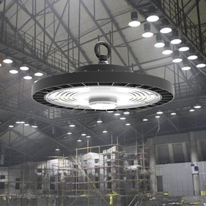 Highbay 85W 100w 150w 200w Commercial & Industrial DIP Dimmable Hi Bay Indoor Warehouse Factory Fixture ufo Led High Bay Lights