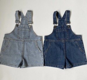 Summer 95 % Cotton Overall Jeans Shorts Korean New Children's Thin Cowboy Suspenders Men's and Women's Voice Wash Denim Shorts