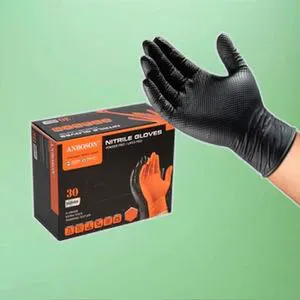 8Mil Thick Disposable Painting Gloves Chemical Resistant Black Nitrile Soft And Waterproof Durable With Powder And Latex Free