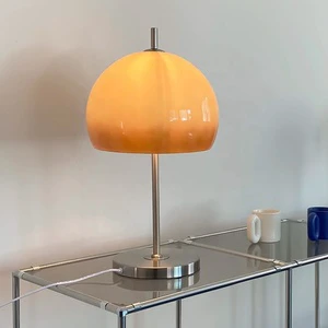BIFANG Nordic Luxury Glass Vintage Retro Orange Lamp Bedroom Mushroom Glass Table Lamp Mushroom Lamp for Holtel
