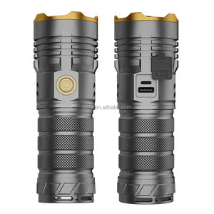 2024 High Quality Rechargeable Zoom Aluminum Flashlight Long Short Gun White Laser Camping Lantern for Hiking LED Bulb