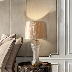 Elegant Modern Simple Electric Glass LED Table Lamps with Cone Shade for Ambient Light and Home Decoration