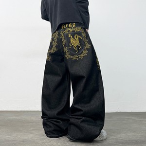 Wholesale High Quality Men's Baggy Jeans Skateboard Pants Embroidery Jeans Hip Hop Plus Size Denim Jeans For Men