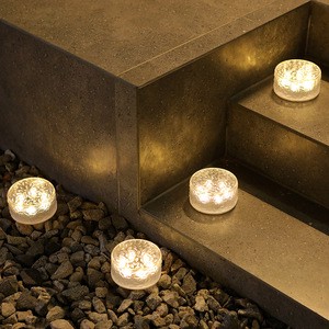Solar Ice Block Underground Outdoor Waterproof Led Garden Brick Light for Road Floor Staircase Lawn Deck Solar Buried Lamp
