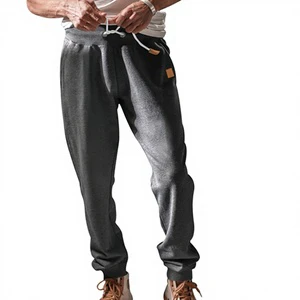 Men Casual Pants Breathable Woven Regular Fit Solid Color Daily Wear