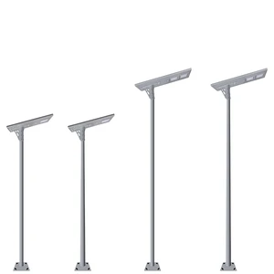 10M Pole 100W High Lumen Main Street IP66 Aluminum Integrated All in One Solar Street Light Security Lamp Outdoor Lighting