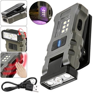 Multifunctional 180°adjustable Clip-on Light Working Lamp Rechargeable 9 Modes Sense LED Work Light