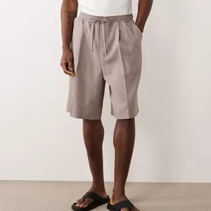 Mens Drawstring Waistband Shorts Knee Length Summer Comfort Lounge Bottoms Solid Color Minimal Style Casual Daily Outfit