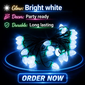 Smart Addressable RGB C9 Pixel LED String Lights SMD3535 with FW1903 IC, IP65 Waterproof Outdoor Christmas Decoration Lighting