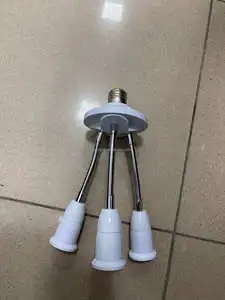 3-in-1 E27 Light Socket Adapter with 360° Adjustable 180° Bendable LED Bulbs Standard E27 Screw Style for Lamp