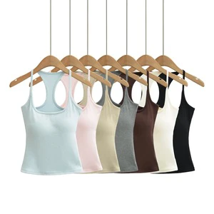 Women's Plus Size Racerback Padded Tank Top Stylish Lightweight Sweat-Wicking Sports Bra Camisole for Layering
